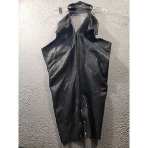GP Riders Leather Chaps Adult Medium Black Full Zip Motorcycle Outdoor Biker USA